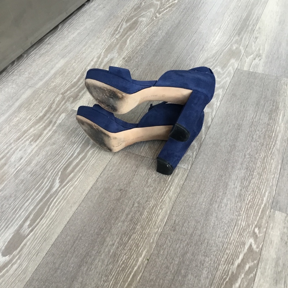 Audrey Brooke Blue Block Heel Sandals Size 7.5 $40 - Picture 14 of 15